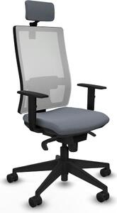 Sedia da ufficio Piqueras y Crespo, modello 1D066N2, colore grigio