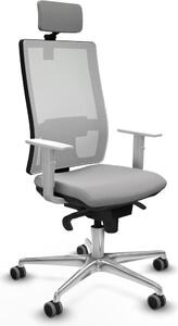 Sedia da ufficio Piqueras y Crespo, modello 4B086G2, colore grigio chiaro