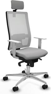 Sedia da ufficio Piqueras y Crespo, modello 4B086N2, colore grigio chiaro
