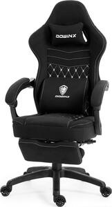 Sedia da gaming in tessuto, con imbottitura in gel e molle insacchettate, funzione massaggio, poggiapiedi regolabile, design ergonomico, colore beige