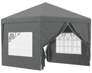 Outsunny Gazebo da Esterno 3x3 m Pieghevole con 4 Pannelli Laterali, in Acciaio e Tessuto Oxford Grigio
