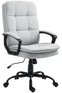 HOMCOM Poltrona da Ufficio Girevole Ergonomica con Braccioli e Schienale, Sedia Ufficio Imbottita Altezza Regolabile e Dondolo, Grigio|Aosom Italy