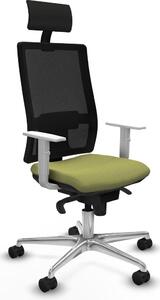 Sedia da ufficio con poggiatesta, modello Piqueras y Crespo 4B086N1, colore verde