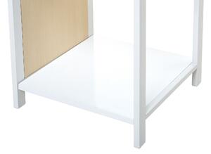 Libreria bianca con legno chiaro 165 x 35 cm Scaffale a 5 ripiani Moderno e minimalista Beliani