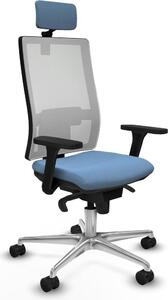 Sedia da ufficio Piqueras y Crespo, modello 3D086N2, colore blu cielo