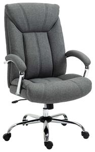 Vinsetto Sedia da Ufficio Imbottita e Girevole in Tessuto Traspirante, 65x78x110-120cm, Grigio