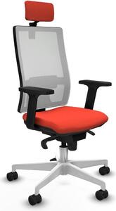 Sedia da ufficio Piqueras y Crespo modello 2D026N2, colore arancione scuro