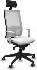 Sedia da ufficio Piqueras y Crespo, modello 4B066G1, colore bianco