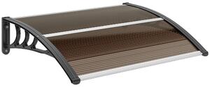 Outsunny Pensilina da Esterni Impermeabile e Anti-UV, in PC, PP e Alluminio, 75x100x23 cm, Marrone e Nero | Aosom Italy