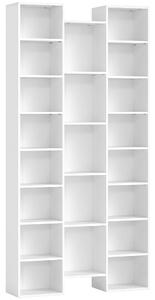 HOMCOM Libreria Moderna in Legno Alta 181 cm con 21 Scomparti e 10 Ripiani Regolabili, Bianco | Aosom Italy