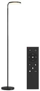 HOMCOM Lampada da Terra LED con Testa Girevole a 350° e Telecomando Magnetico, Regolazione Continua 3000K-6500K, Nero | Aosom Italy