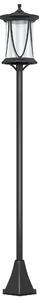 Outsunny Lampione da Giardino e Vialetto 6h Autonomia con Ancoraggio a Terra, Lampione Solare in ABS e Policarbonato, Impermeabile IP44, per Patio, Giardino, Vialetti, 17x17x127 cm, Nero | Aosom Italy