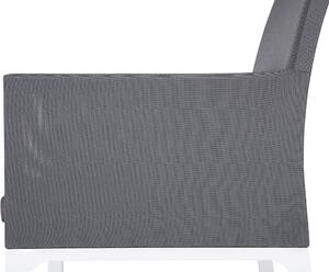 Set di 6 sedie da giardino rivestimento in Textilene grigio gambe bianche in alluminio schiuma ad asciugatura rapida Beliani