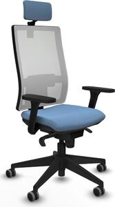 Sedia da ufficio Piqueras y Crespo modello 3D066G2, colore blu cielo