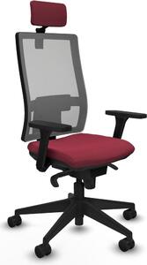 Sedia da ufficio Piqueras y Crespo modello 3D066N2, colore granata