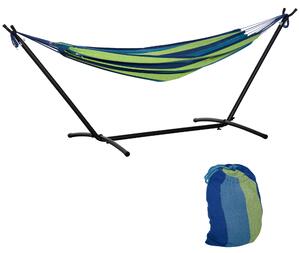 Outsunny Amaca Autoportante con Supporto, Altezza Regolabile e Borsa di Trasporto, 298x117x105 cm, Verde | Aosom Italy
