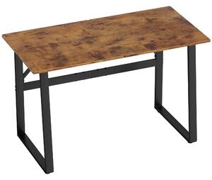 HOMCOM Scrivania per Camera Stile Industriale con Angoli Arrotondati, in Legno e Acciaio, 120x60x76 cm, Nero e Marrone | Aosom Italy