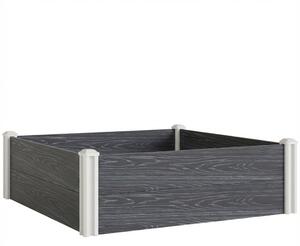 Outsunny Letto Rialzato da Giardino Fioriera Orto Rialzato 102x102x33 cm Grigio | Aosom Italy