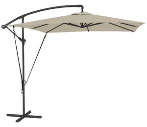 Outsunny Ombrellone a Sbalzo 247x247 cm con Base a Croce e Manovella, in Metallo e Poliestere, color Cachi | Aosom Italy