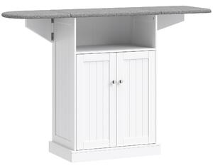 HOMCOM Mobile Asse da Stiro e Mobile da Stiro Pieghevole, 131x37x88.5 cm, Bianco | Aosom Italy