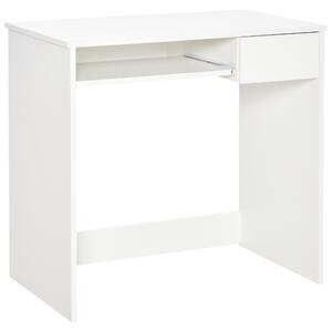 HOMCOM Scrivania Ufficio, 80x45x75 cm Scrivania Salvaspazio con Vassoio Tastiera, Cassetto per Documenti, Bianco | Aosom Italy