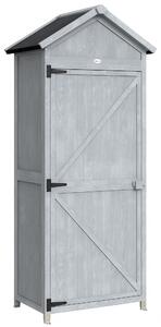 Outsunny Casetta In Legno, 77x52.5x178cm, Armadio con Banco Lavoro Ribaltabile | Aosom Italy