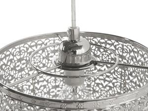 Lampada a sospensione in metallo argentato a forma di tamburo in metallo stile marocchino Beliani