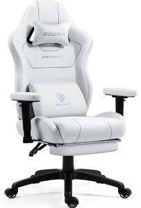 Sedia da gaming in tessuto, con imbottitura a molle insacchettate, supporto lombare massaggiante, poggiapiedi, dimensioni XXL, ergonomica, colore blu