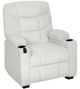 HOMCOM Poltrona Relax Elettrica Reclinabile 150° con Poggiapiedi, Funzione Memory, Telecomando, in Velluto, Crema | Aosom Italy