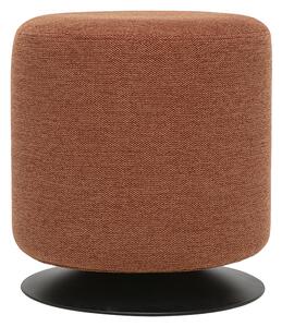 Pouf rotondo girevole in tessuto effetto velluto testurizzato terra bruciata e metallo D39.5 cm VOLNAY