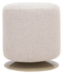 Pouf rotondo girevole in tessuto effetto velluto testurizzato beige e metallo D39,5 cm VOLNAY