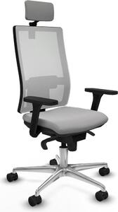 Sedia da ufficio Piqueras y Crespo, modello 3D086N2, colore grigio chiaro