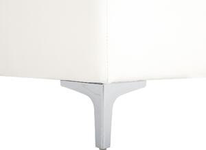 Divano letto ad angolo in ecopelle bianca capitonné moderno a forma di L modulare a 4 posti Chaise longue versione sinistra Beliani