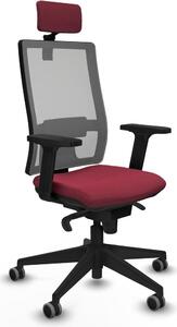 Sedia da ufficio Piqueras y Crespo modello 2D066G2, colore granata