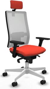 Sedia da ufficio Piqueras y Crespo, modello 3D026N2, colore arancione scuro