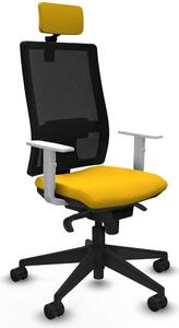 Sedia da ufficio Piqueras y Crespo, modello 4B066N2, colore giallo