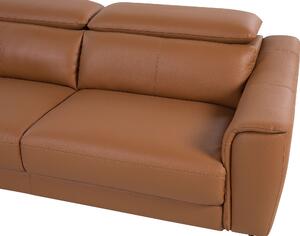 3 + 1 divano set in pelle marrone poggiatesta regolabile ampia seduta retrò Beliani