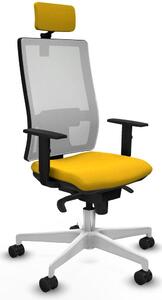 Sedia da ufficio Piqueras y Crespo, modello 1D026N2, colore giallo