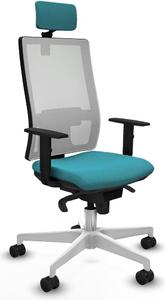 Sedia da ufficio Piqueras y Crespo, modello 1D026N2, colore turchese