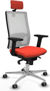 Sedia da ufficio Piqueras y Crespo, modello 2D086G2, color arancione scuro