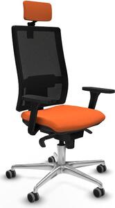Sedia da ufficio Piqueras y Crespo, modello 3D086G2, colore arancione