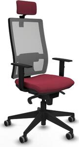 Sedia da ufficio Piqueras y Crespo, modello 1D066G2, colore granata