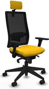 Sedia da ufficio Piqueras y Crespo, modello 3D066N2, colore giallo