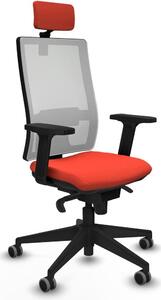 Sedia da ufficio Piqueras y Crespo, modello 2D066G2, color arancione scuro