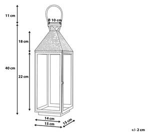 Lanterna in Metallo Ottone Acciaio Inox 40 cm Portacandele a Colonna interno esterno Beliani