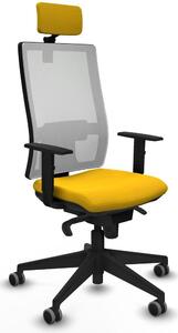 Sedia da ufficio Piqueras y Crespo, modello 1D066G2, colore giallo