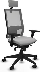 Sedia da ufficio Piqueras y Crespo, modello 3D066N2, colore grigio chiaro