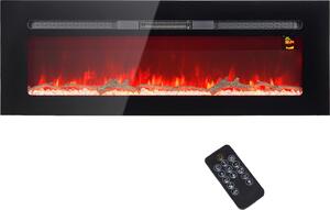 Camino elettrico a parete, 1800W, calore regolabile