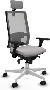 Sedia da ufficio Piqueras y Crespo, modello 3D026N2, colore grigio chiaro