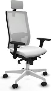 Sedia da ufficio Piqueras y Crespo modello 3D026N2, colore bianco